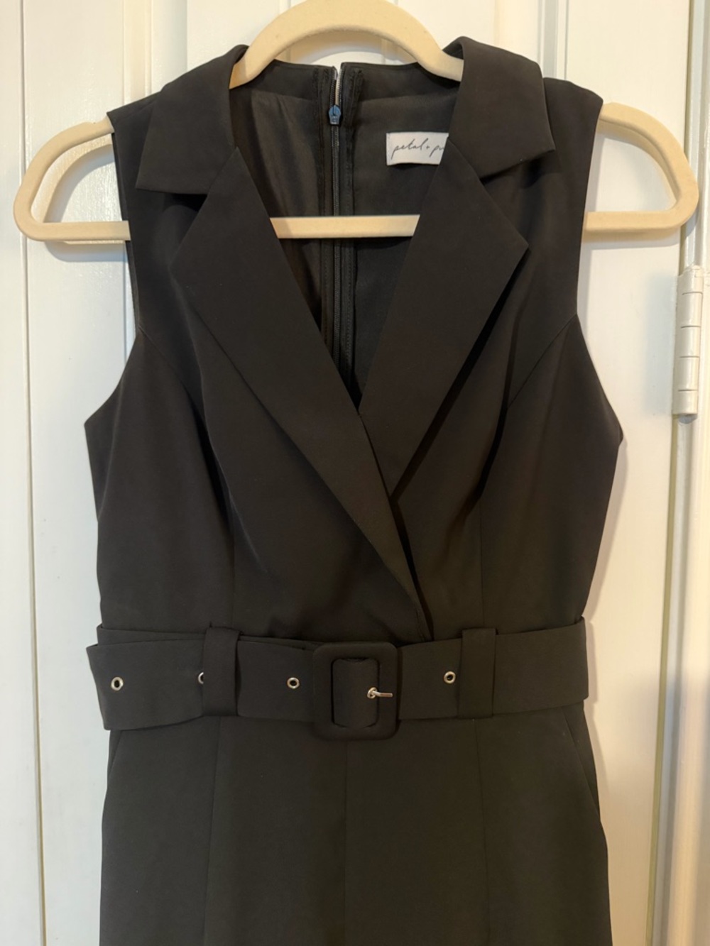 Petal & Pup Sienna Black Sleeveless Belted Wide-Leg Jumpsuit - Picture 5 of 6